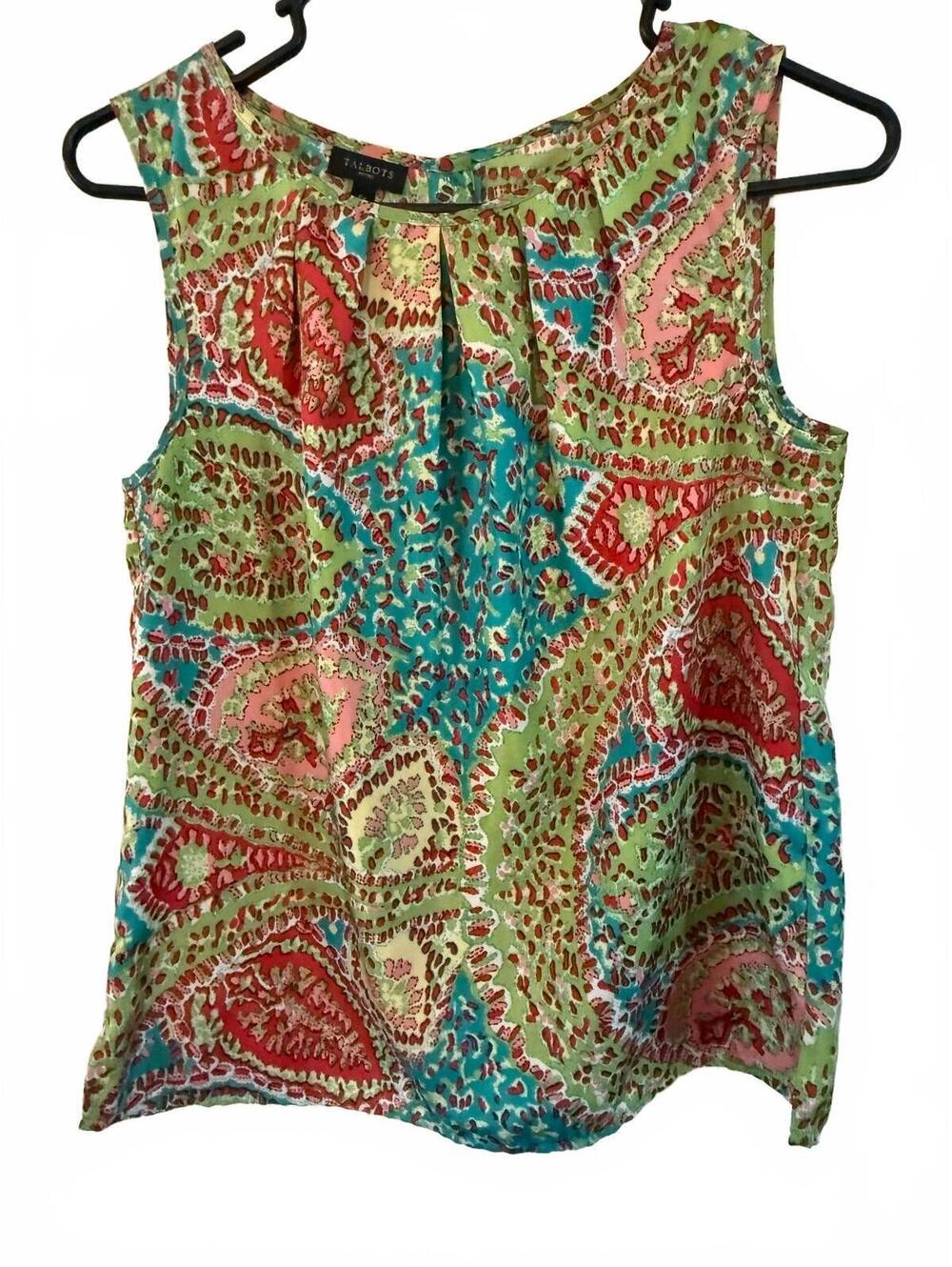 Talbots Petites Sleeveless Button-Back Blouse Size 6P